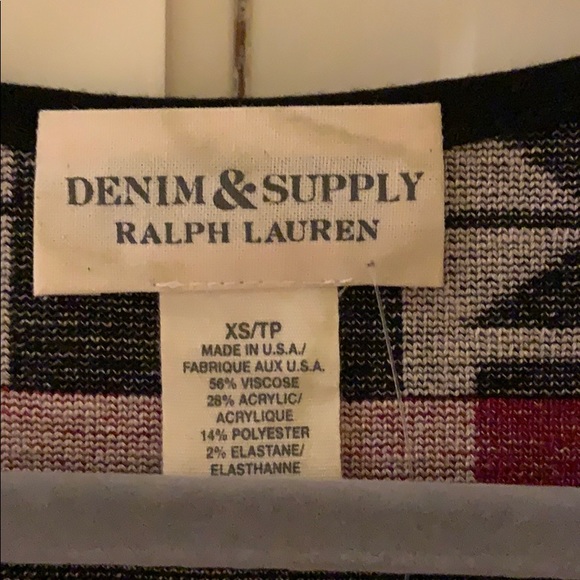 Ralph Lauren Denim Supply NWT Aztec Pattern Bodycon Sweater Dress Size XS - Picture 2 of 4